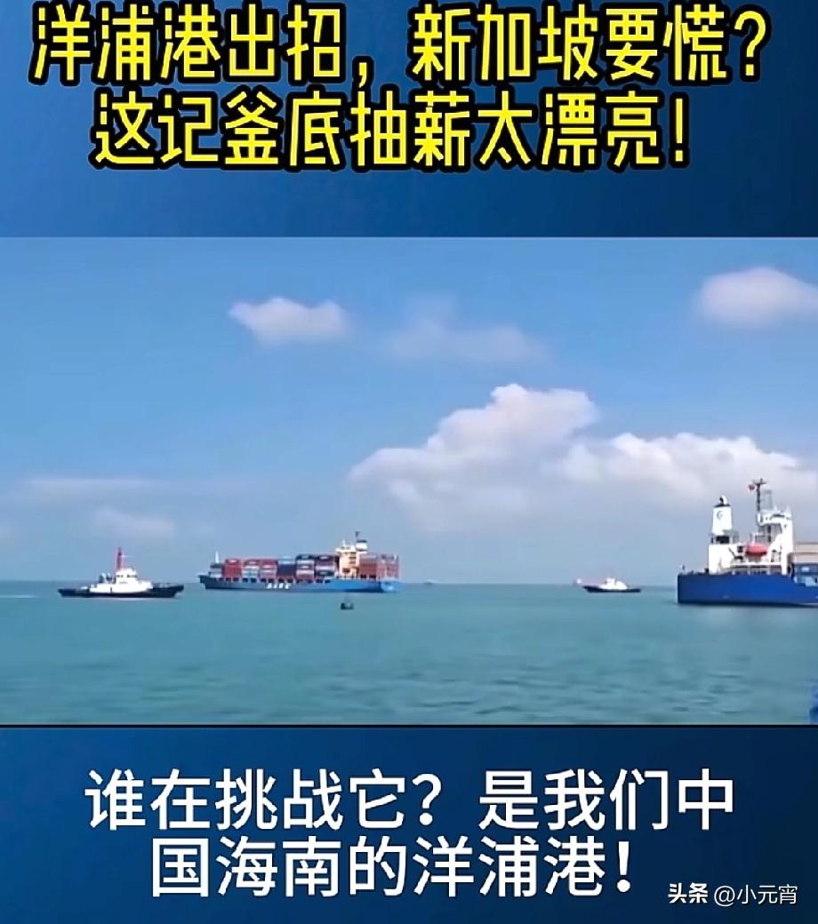 新加坡万万没想到，中国会在海南洋浦港给它来这么一记“釜底抽薪。这下好了，估计黄循
