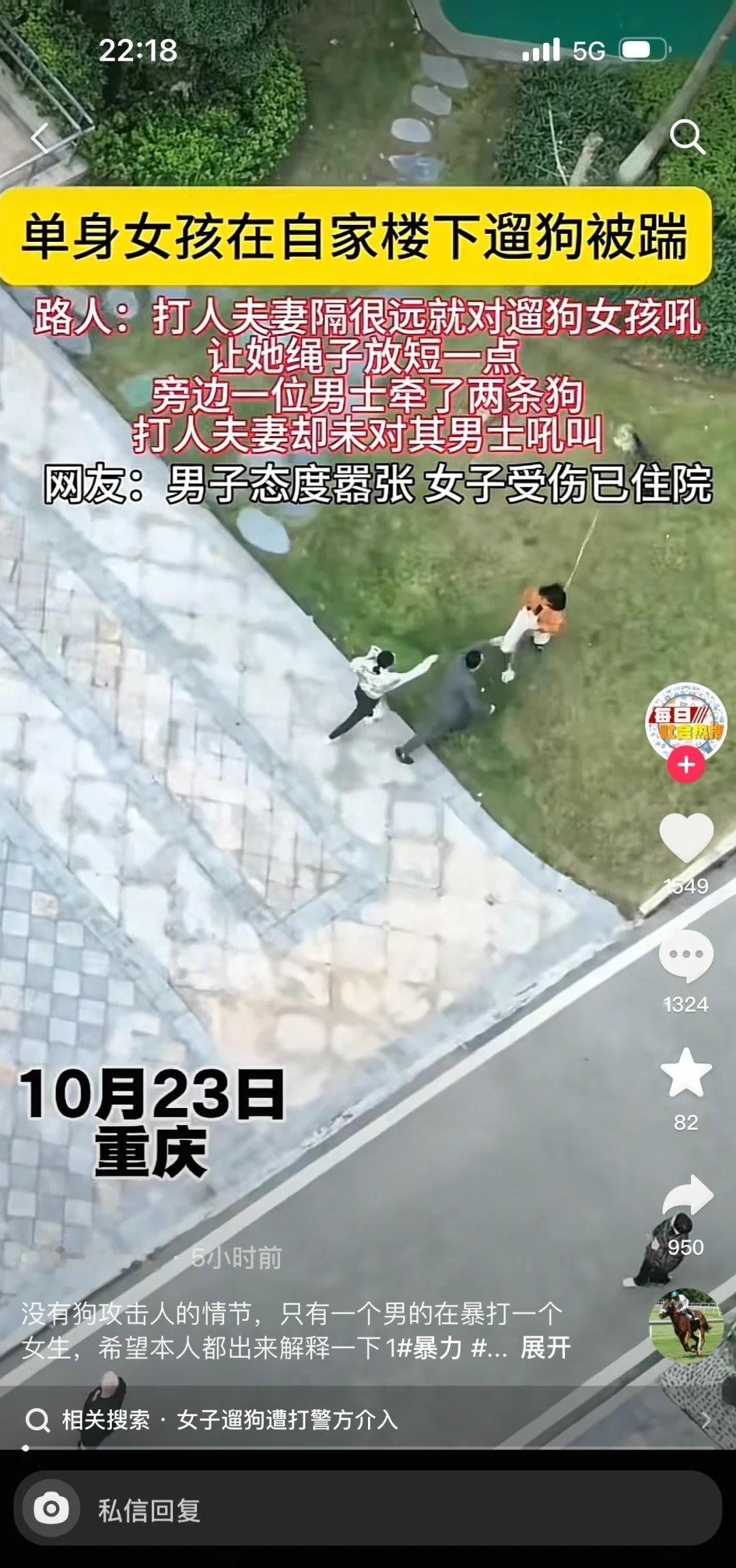 马背的 这个世界到底要怎么样
遛狗牵绳都会被打
视频中一男子两条狗不牵绳他怎么不