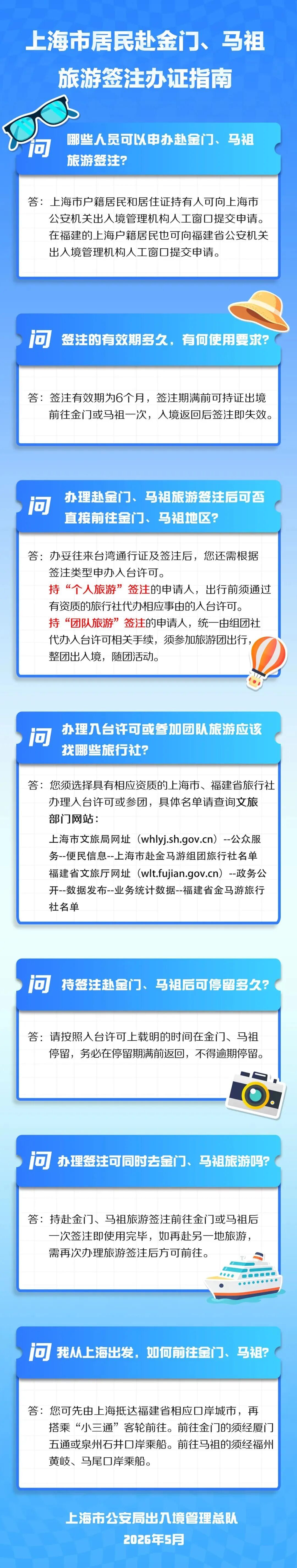 #上海居民赴金门马祖签注办证指南#据民警直通车上海：上海全市20个出入境接待大厅