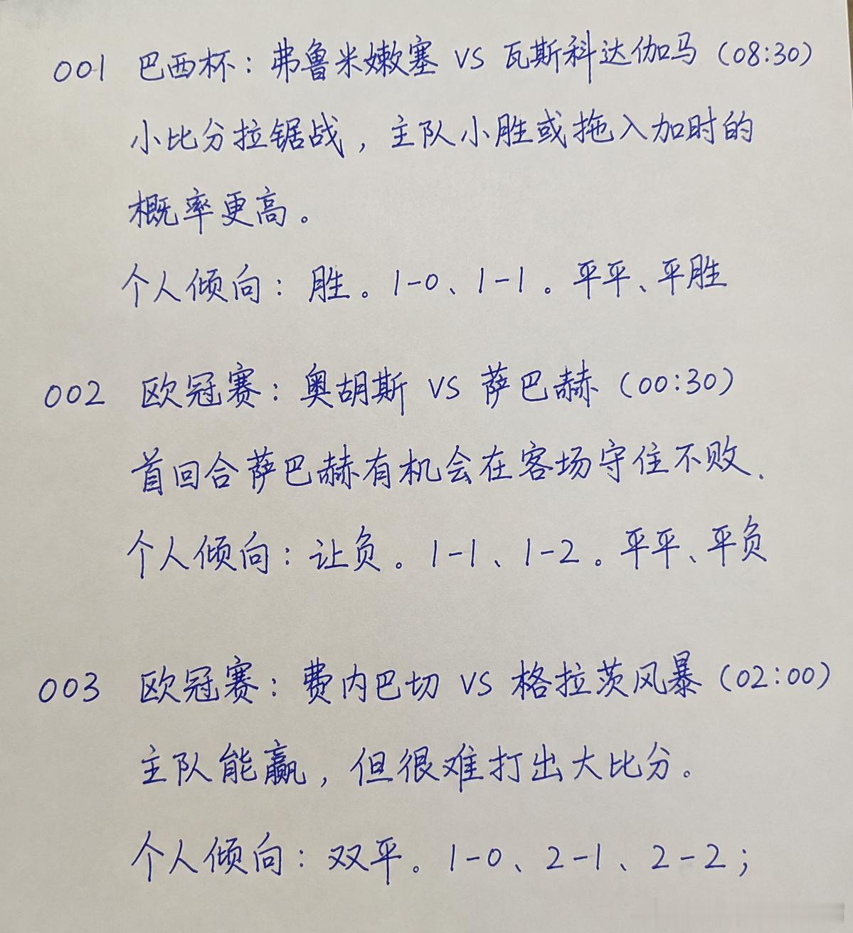 26080503 期 | 三场思路已出⚽️巴西杯 + 欧冠，直接上判断。巴西杯欧