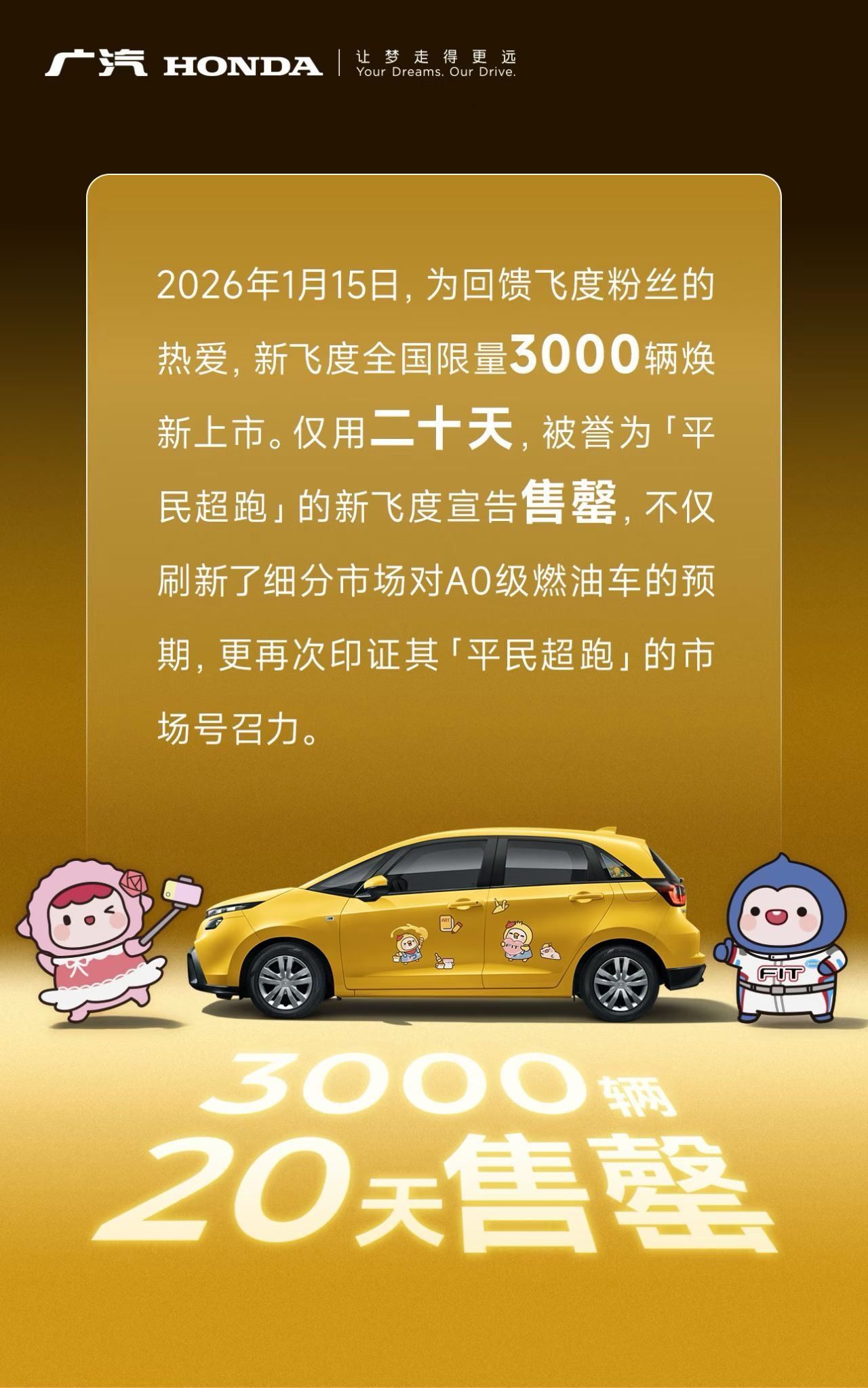 新飞度20天售罄3000辆……这个速度，符合大家的预期吗？