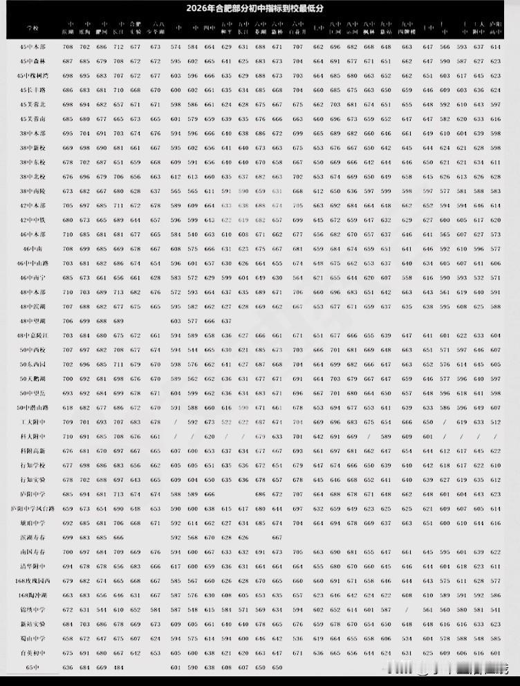 2026合肥中考指标到校分数线
484分上合肥一中，运气还是隐患？

同样进一中