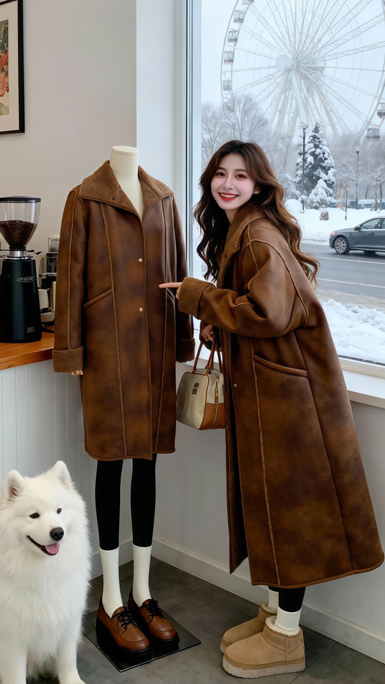 复古穿搭 韩系大衣 冬季穿搭 冬季新款 气质穿搭