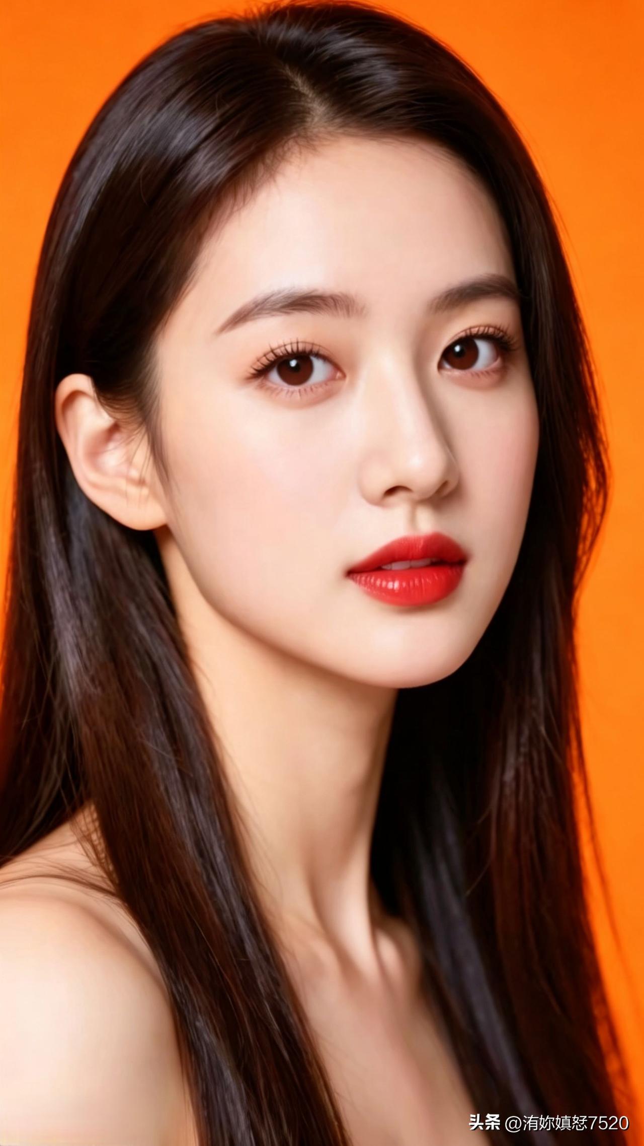 🌅 暮霞晕进背景的绸，黑发曳着星光的尾，红唇似点燃的烛，一瞬便漾满整个空间的浪