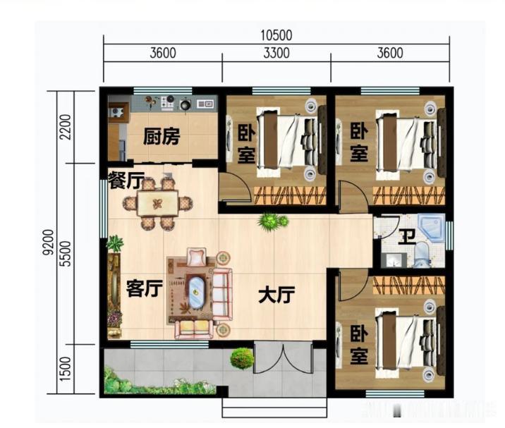 回乡盖房，别再盲目跟风盖楼房了！

这款一层新中式平房，真的很香！

尺寸:开间