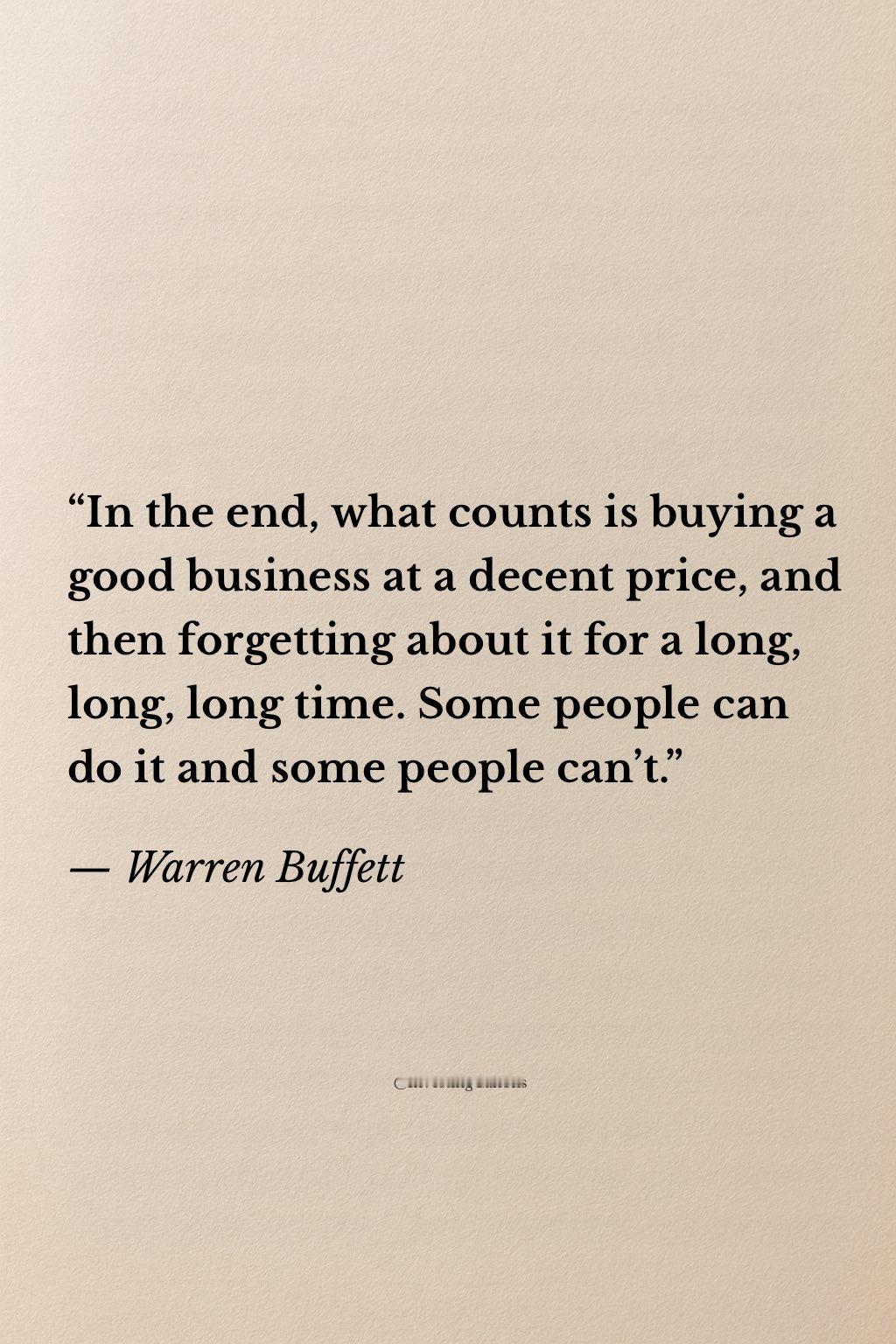 "In the end, what counts is buying agood