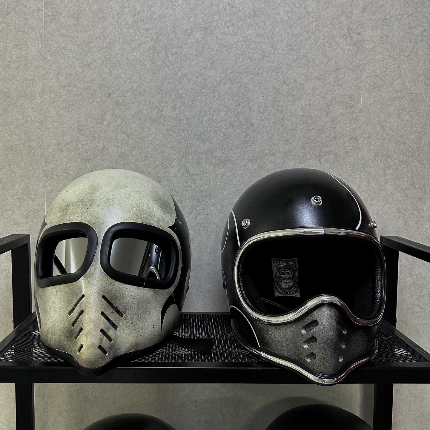 新作品-波霸奔与奔波霸。头盔彩绘复古机车