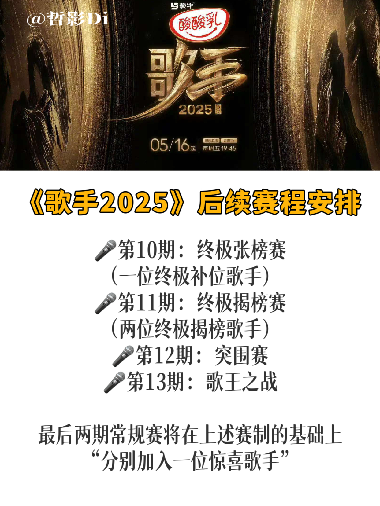 歌手后续赛程《歌手2025》公布后续赛程安排，看的我一头雾水~明确未来会出现三位