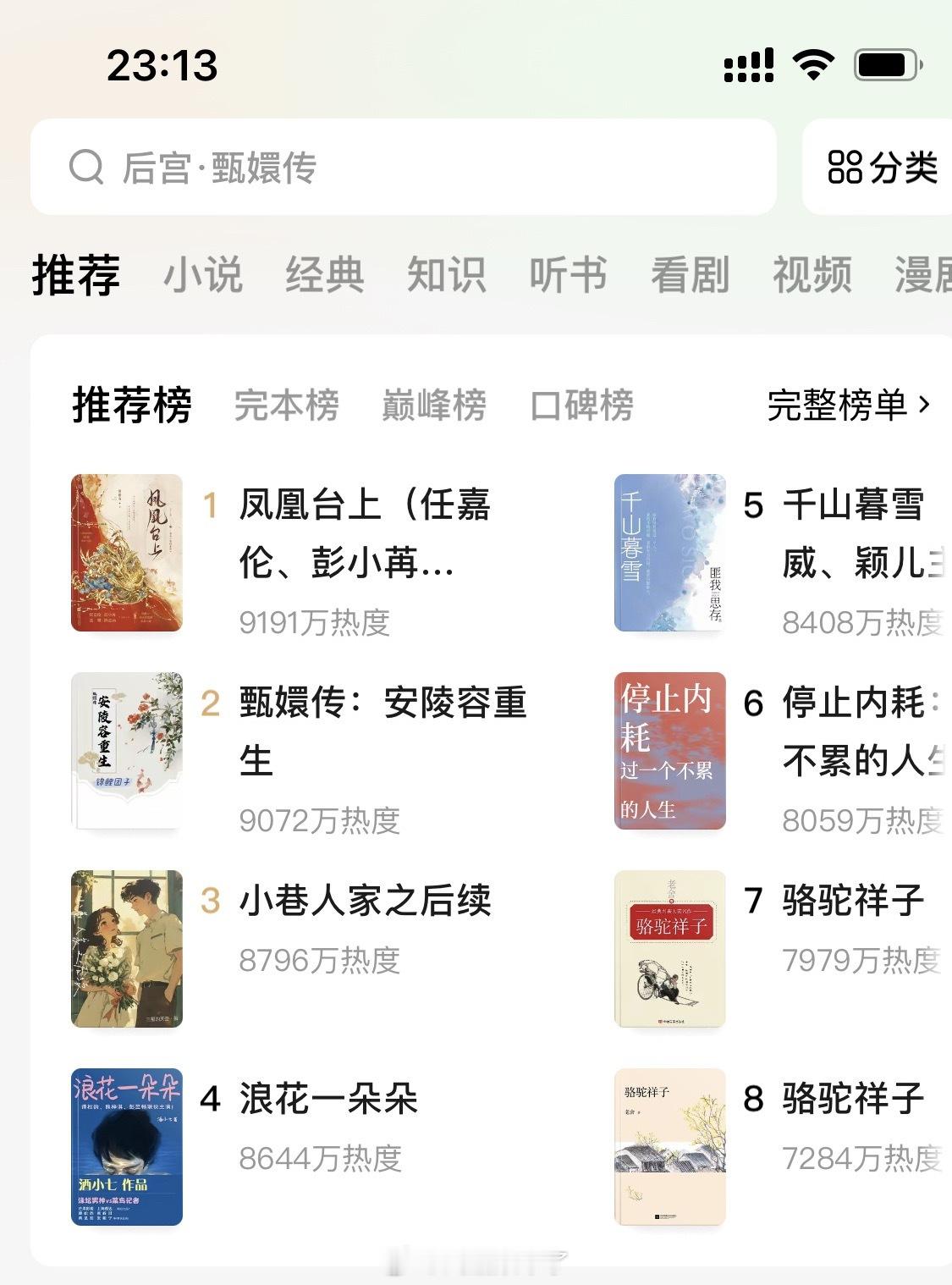 任嘉伦主演的《凤凰台上》原著小说番茄实时热度第一，剧粉都去考古看小说了