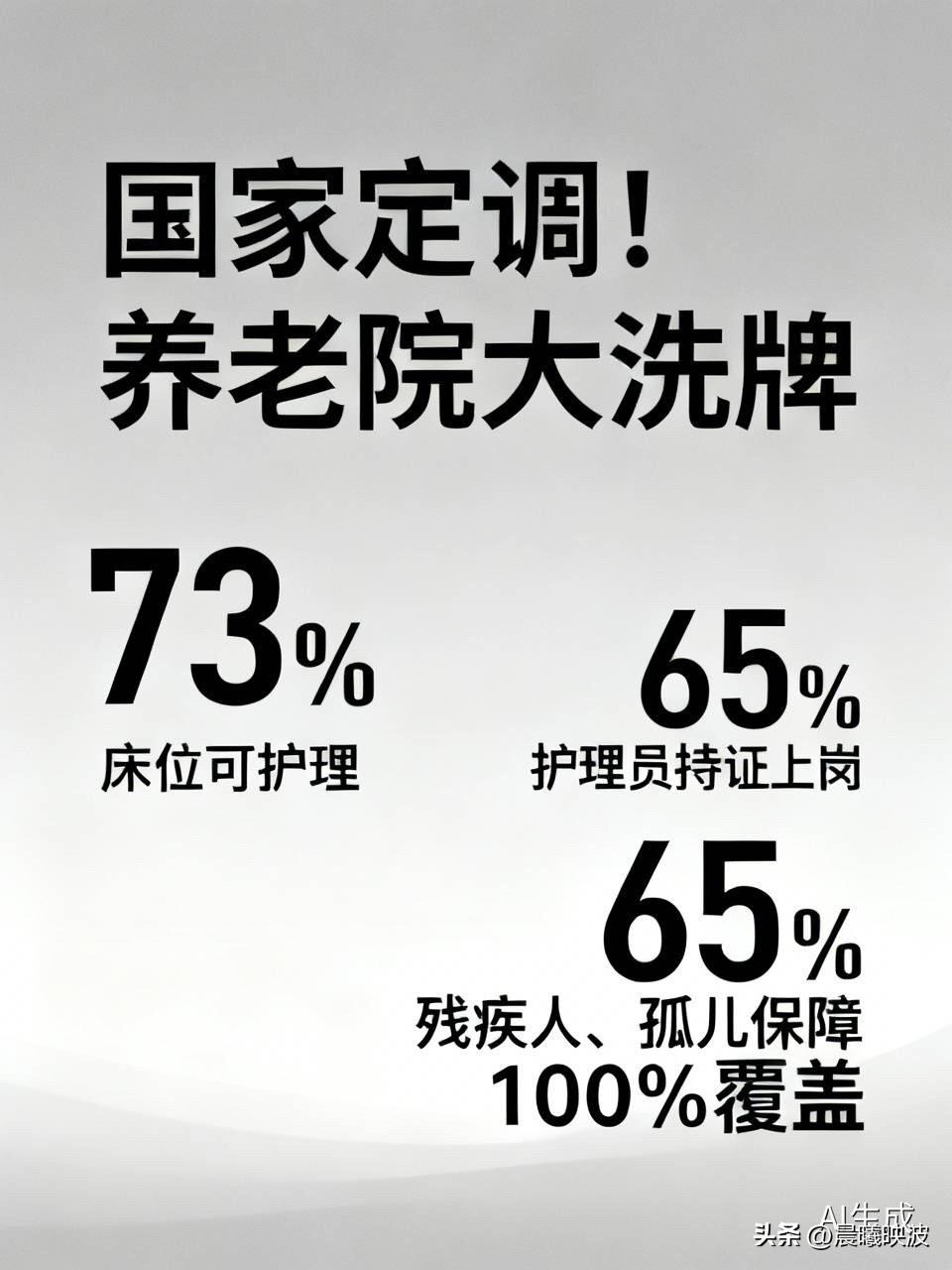 国家定调！养老院大洗牌：73%床位必须能护理，65%护理员持证上岗
——民政部“