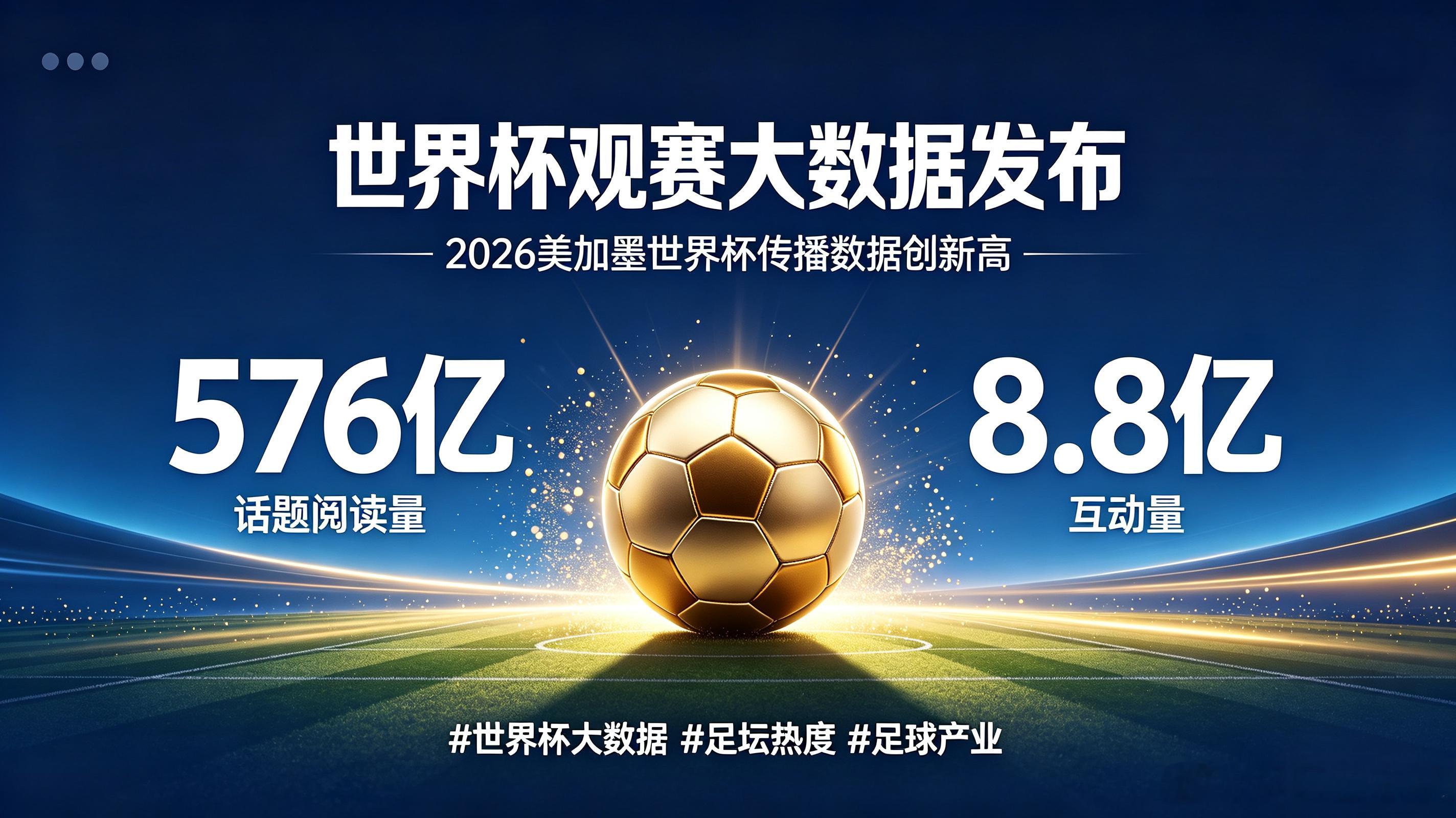 2026美加墨世界杯观赛大数据对外出炉，全网相关话题阅读量已经突破576亿，互动