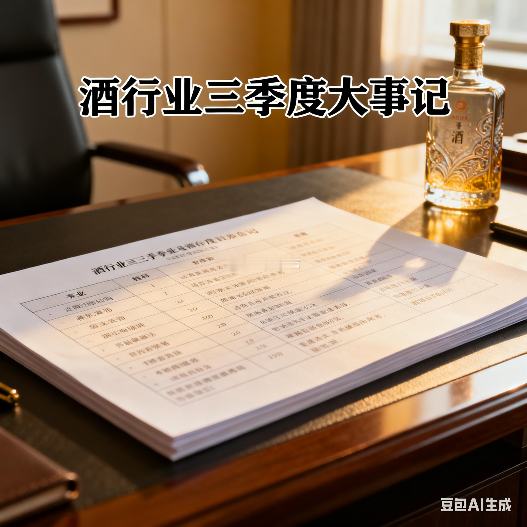 中国酒行业公司2025年三季度大事记一、茅台换帅：行业