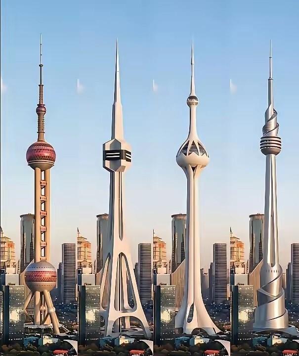 记录者超话记录者超话上海东方明珠，曾经有四种设计方案，你现在看到的只是其中一个。