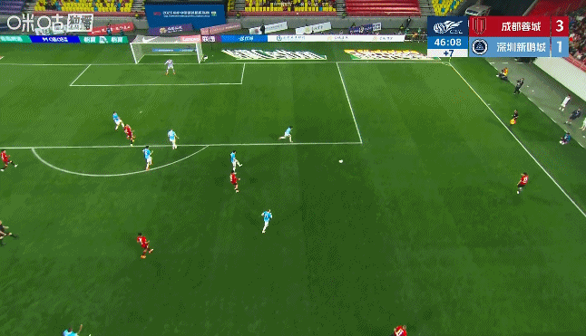 中超【姜至鹏染红、费利佩传射，蓉城半场3比1十人新鹏城】3月6日晚7点35分，2