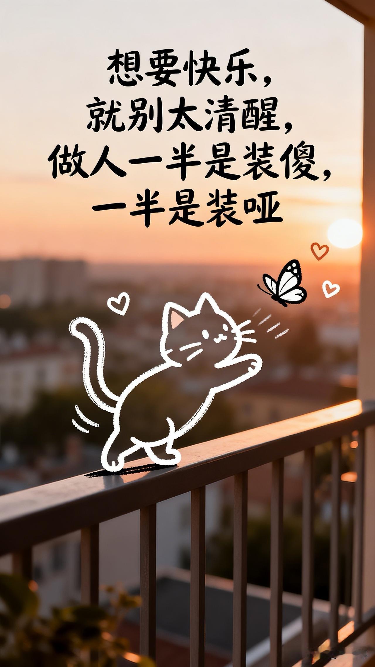 想要快乐，就别太清醒，做人一半是装傻，一半是装哑。[祈祷]这是一种生活的智慧，谁
