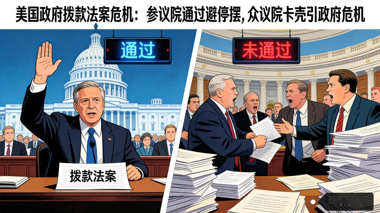 惊险！美国参议院火速通过拨款法案避停摆，众议院卡壳引政府危机
 
美政府停摆期限