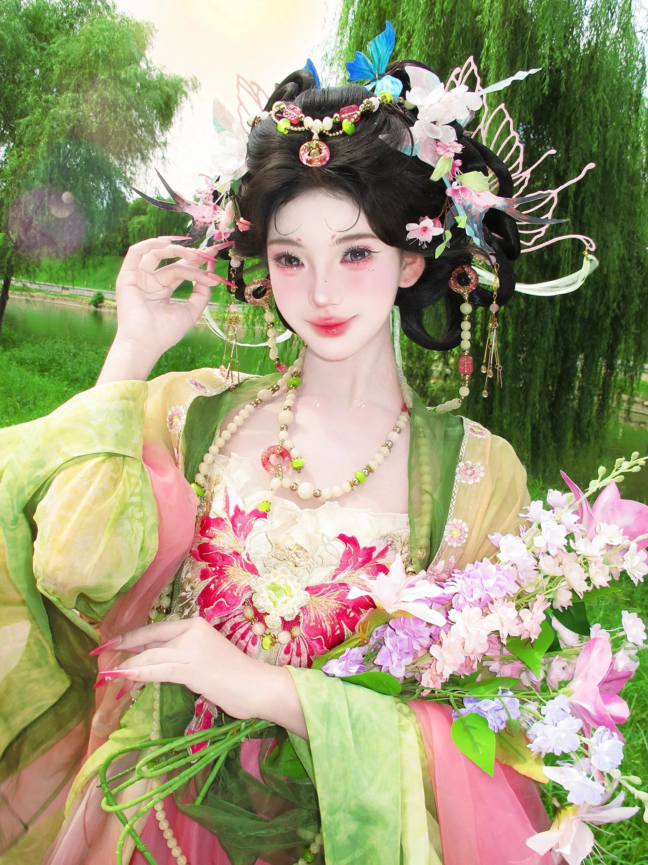 是谁在花港观鱼而我在看你。