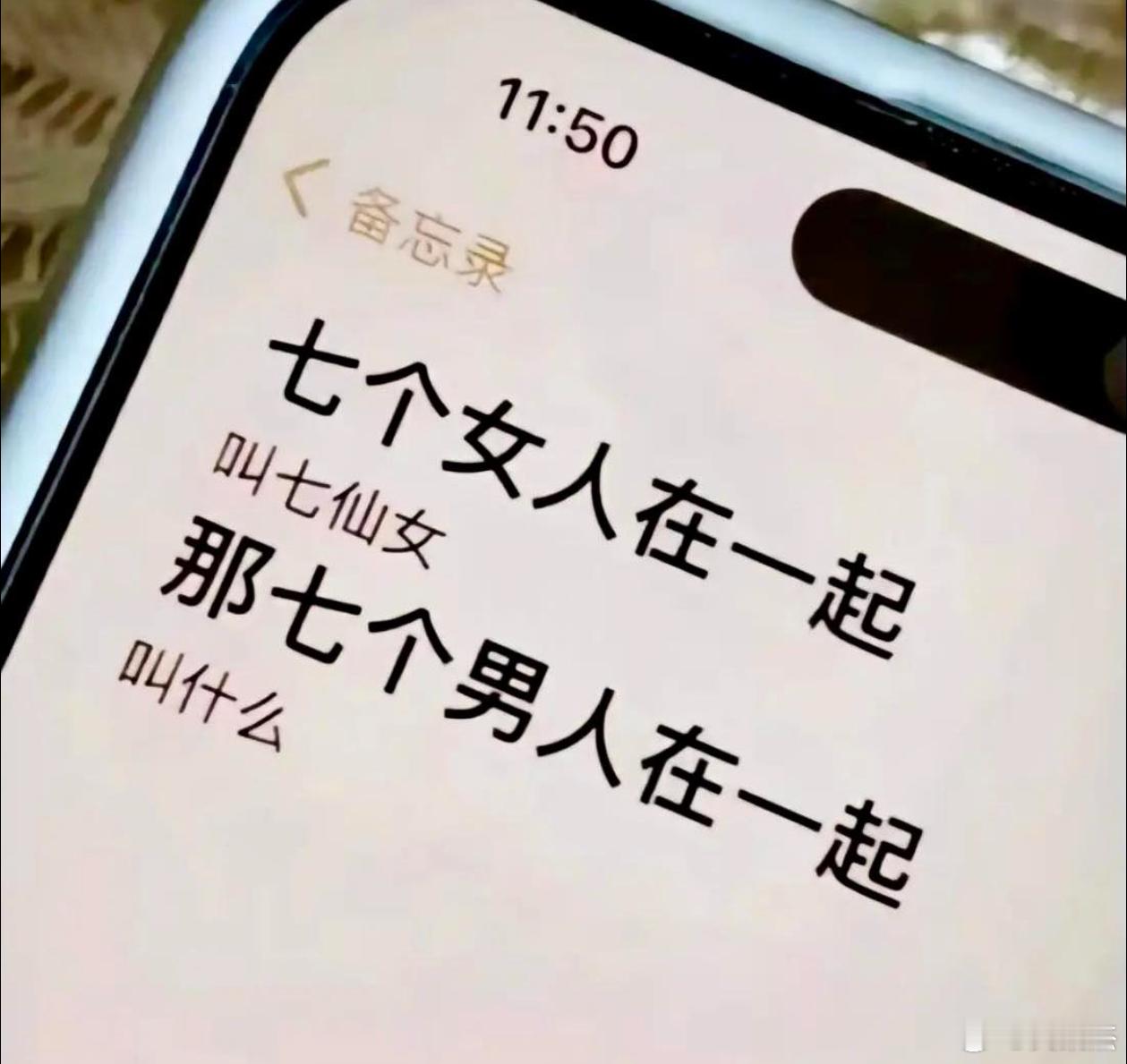 既然七个女人在一起叫七仙女，那么七个男人在一起应该叫什么呢？ 