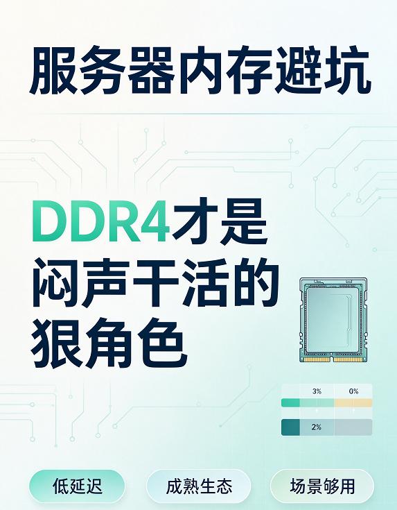 服务器内存避坑：DDR4才是闷声干活的狠角色
说真的，最近看存储市场的报价我人都