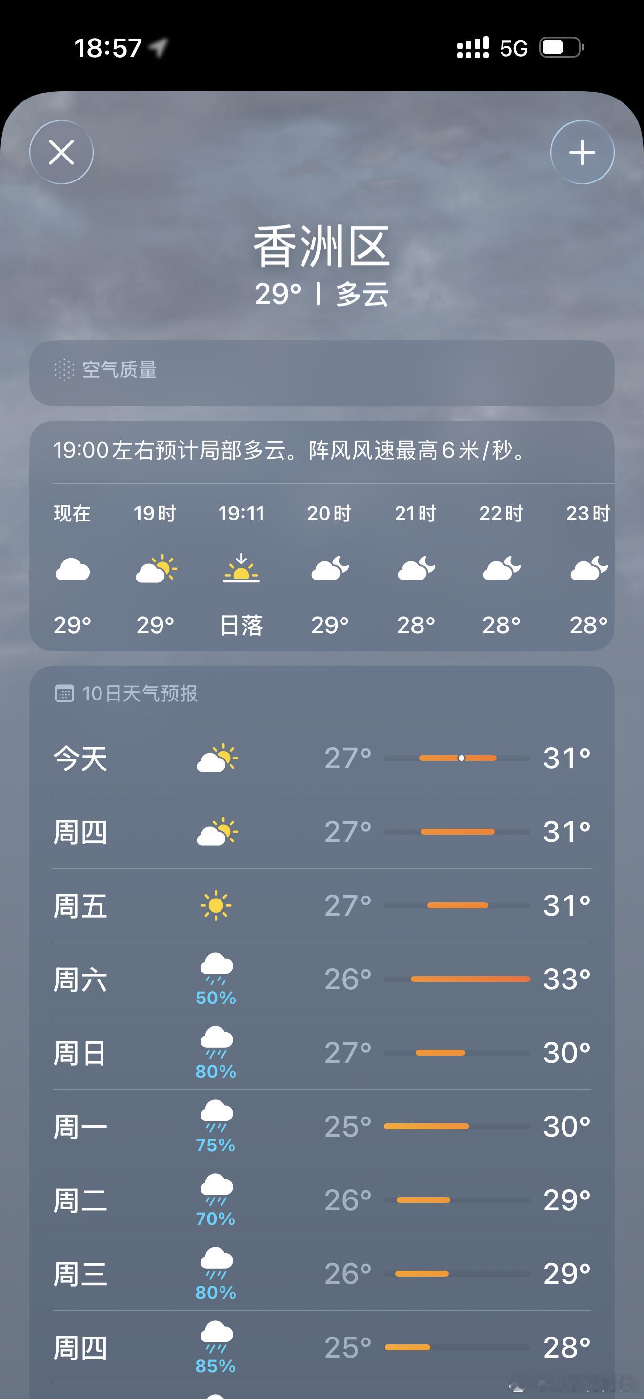 💚去珠海的老婆们一定要带绿色雨衣，看天气预报会下雨，就算不下可以放凳子上当坐垫