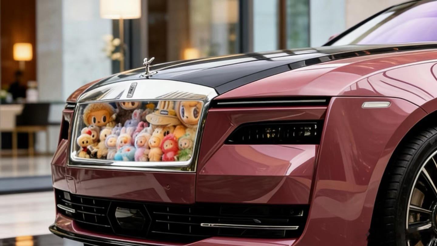 把泡泡玛特放在劳斯莱斯中网里是什么效果～ 