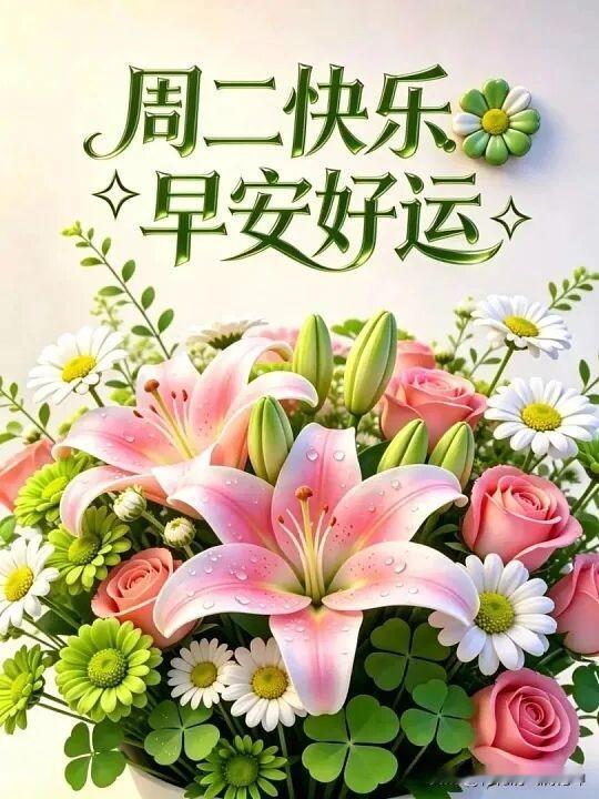 2026/08/04/（农历六月廿二）星期二早上好！鲜花盛开，周二快乐早安好运！