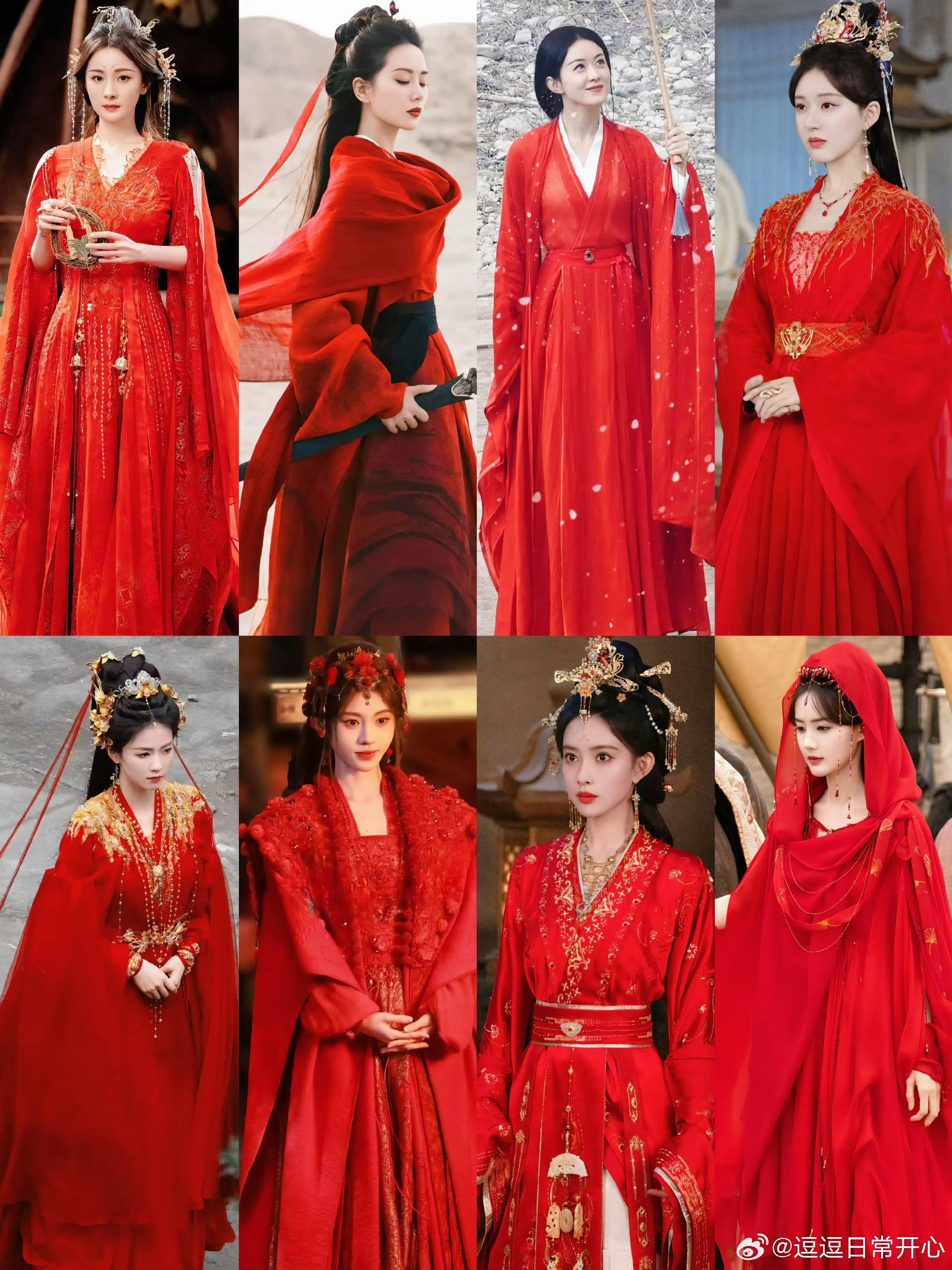 女明星红衣造型，刘诗诗真是出挑，《一念关山》任如意最帅 