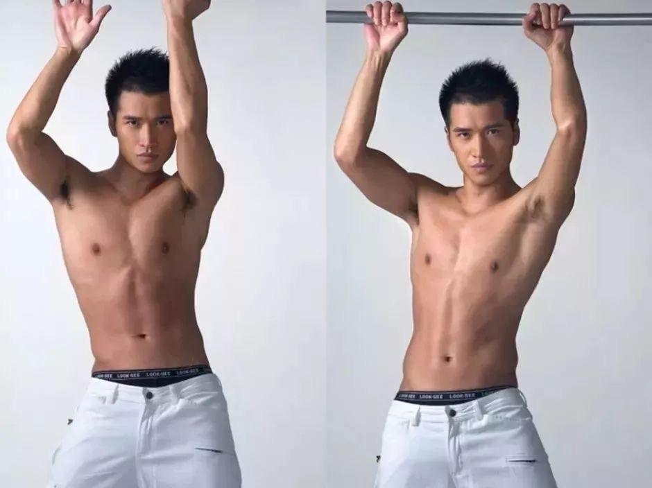 何晟铭以前是真帅啊！就说他工作室晒出的那张旧照，他身穿牛仔裤，上衣斜搭，肌肉线条