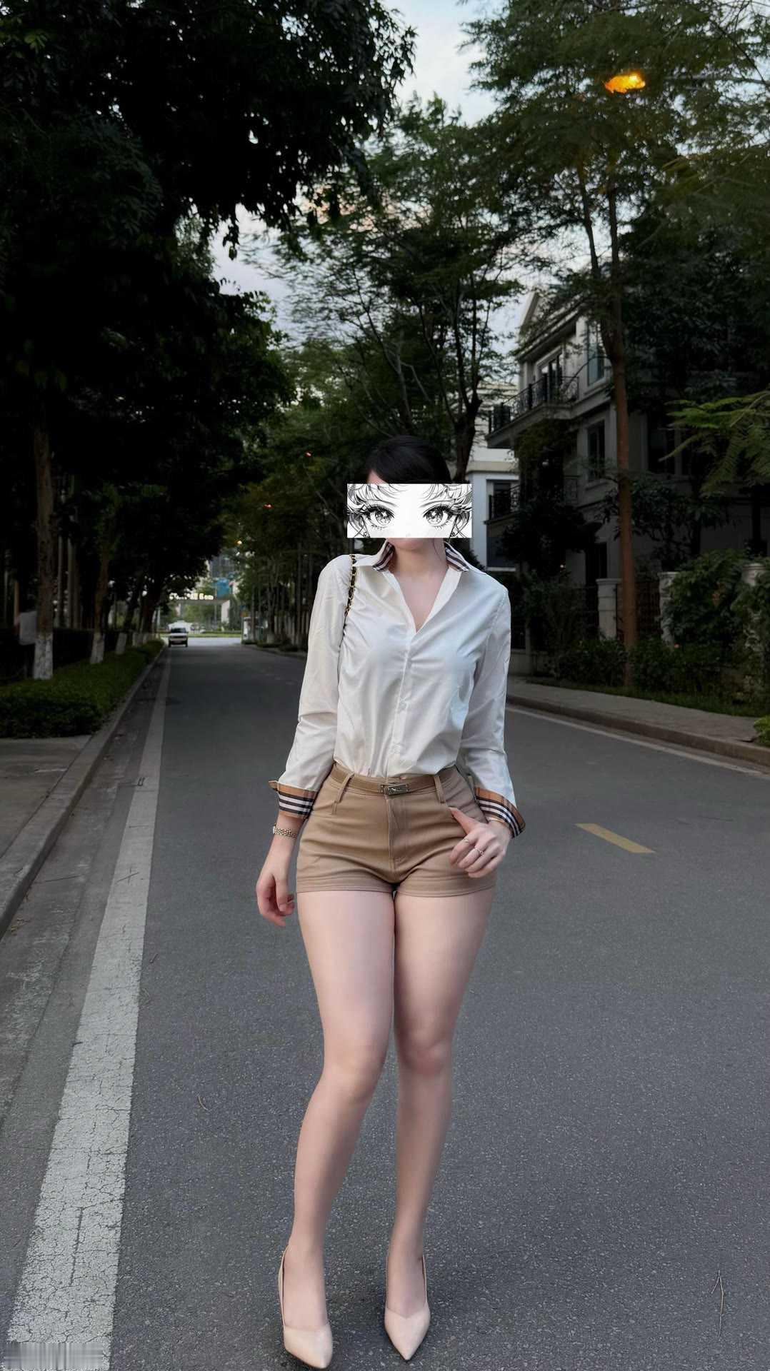 简约干练的夏日通勤穿搭真的很耐看，基础款翻领白衬衫，袖口精致条纹细节，摆脱单调死