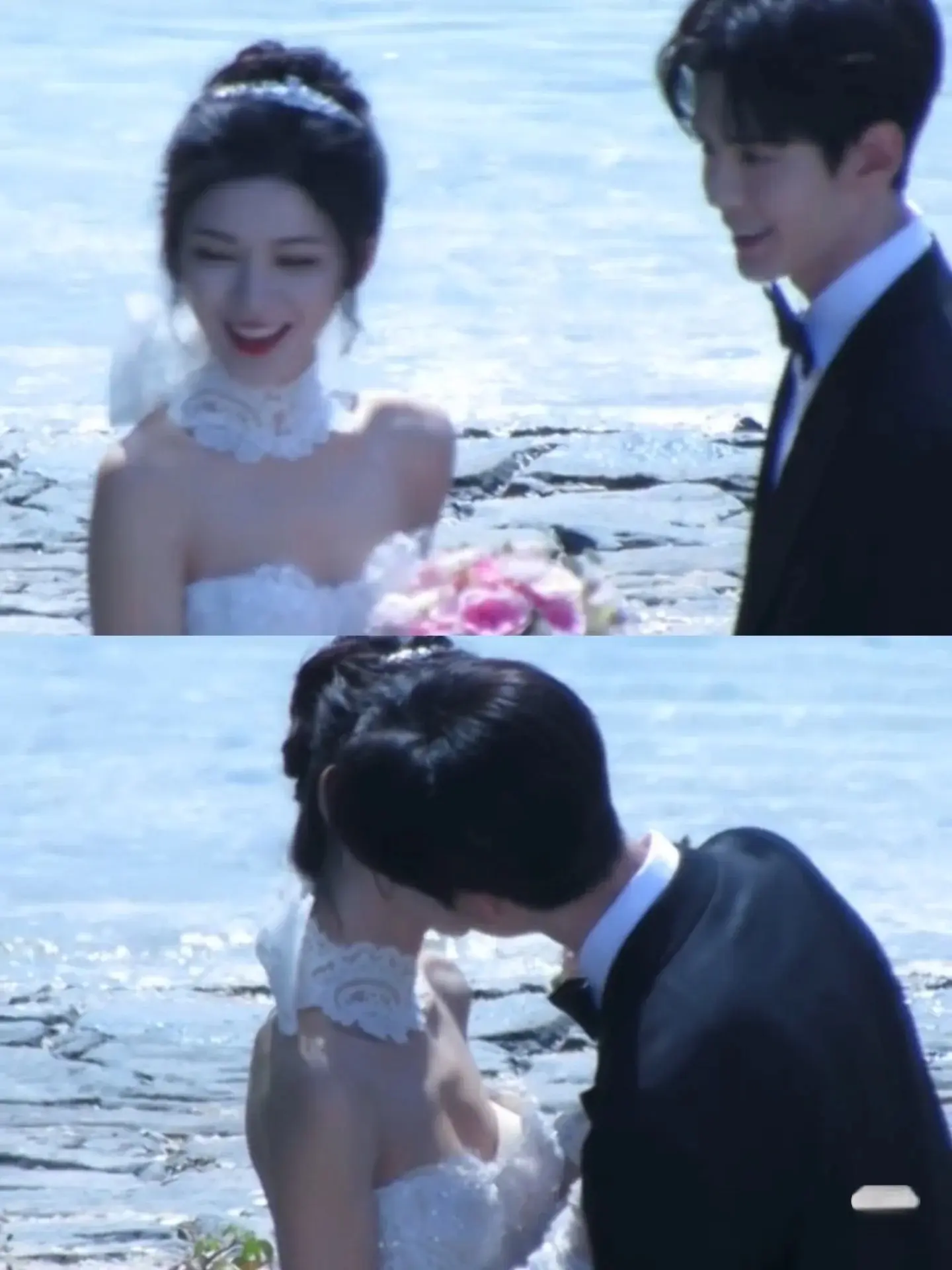 洁白的婚纱。