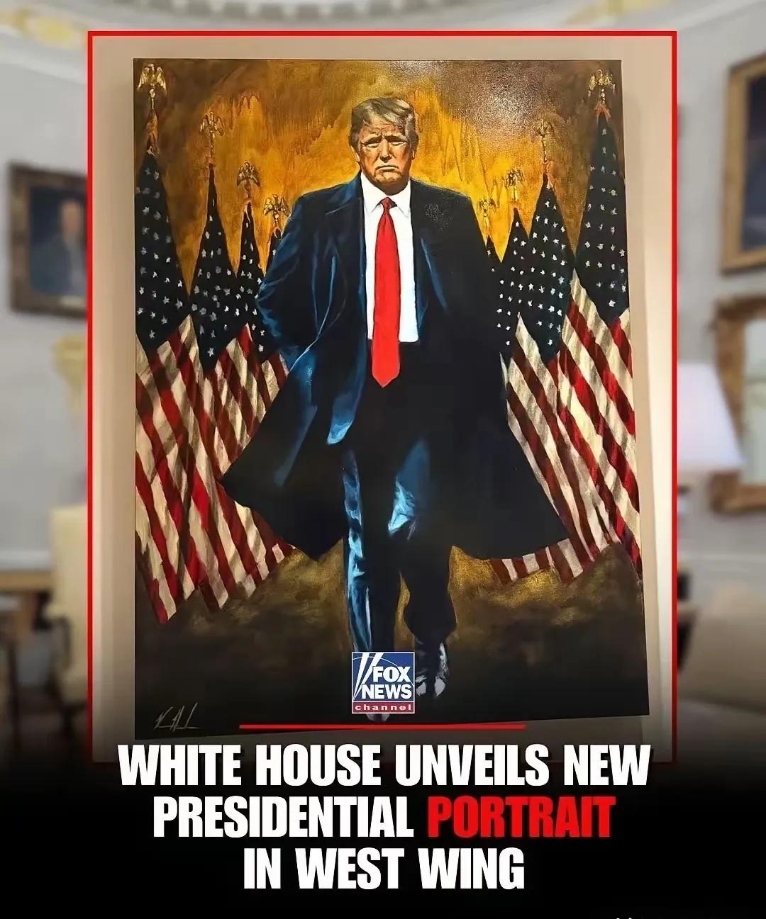 白宫新画像！这画风，怎么像上世纪六七十年代？

画像作者可能用心良苦，似乎引导人