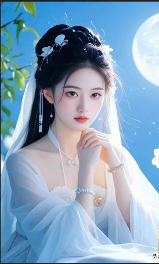 《绝世佳人》
面似梨花带雨开，
不拈俗世远尘埃。
心如止水无贪欲，
仿佛天上仙女