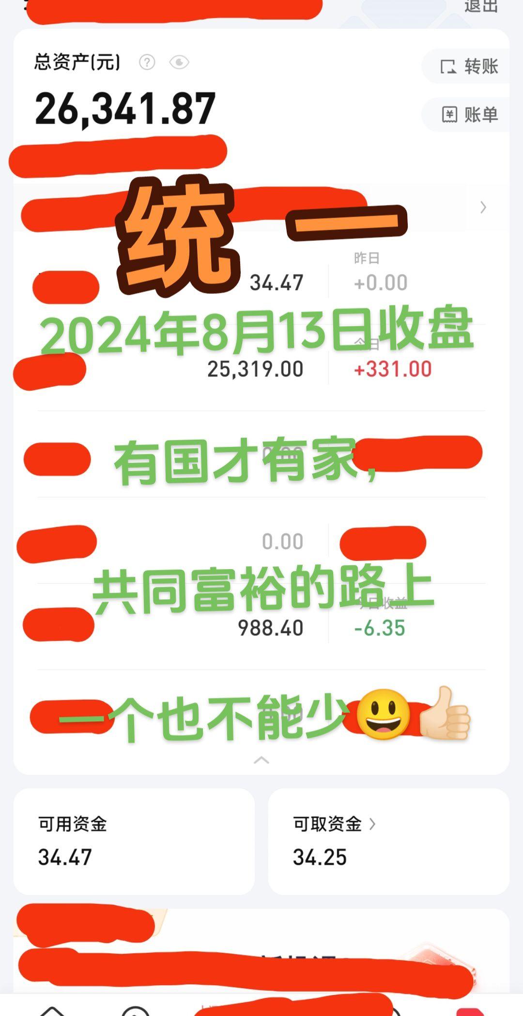 实盘记录 入市有风险投资需谨慎