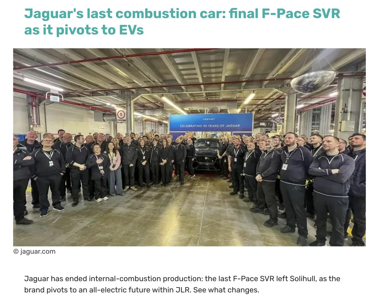 燃油的捷豹没啦……
燃油Jaguar激荡90年的历史画下句点！