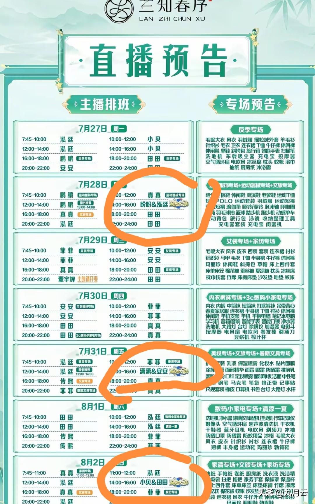 一张排班表，将董宇辉的管理理念暴露无遗。《游知万物》栏目给每一位主播锻炼的机会。