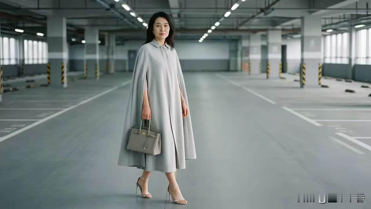 水仙子·灰裙雅韵
灰纱斗篷自带女王风，
裁落清姿脱俗容。
不拘礼范添闲纵，
裙裾