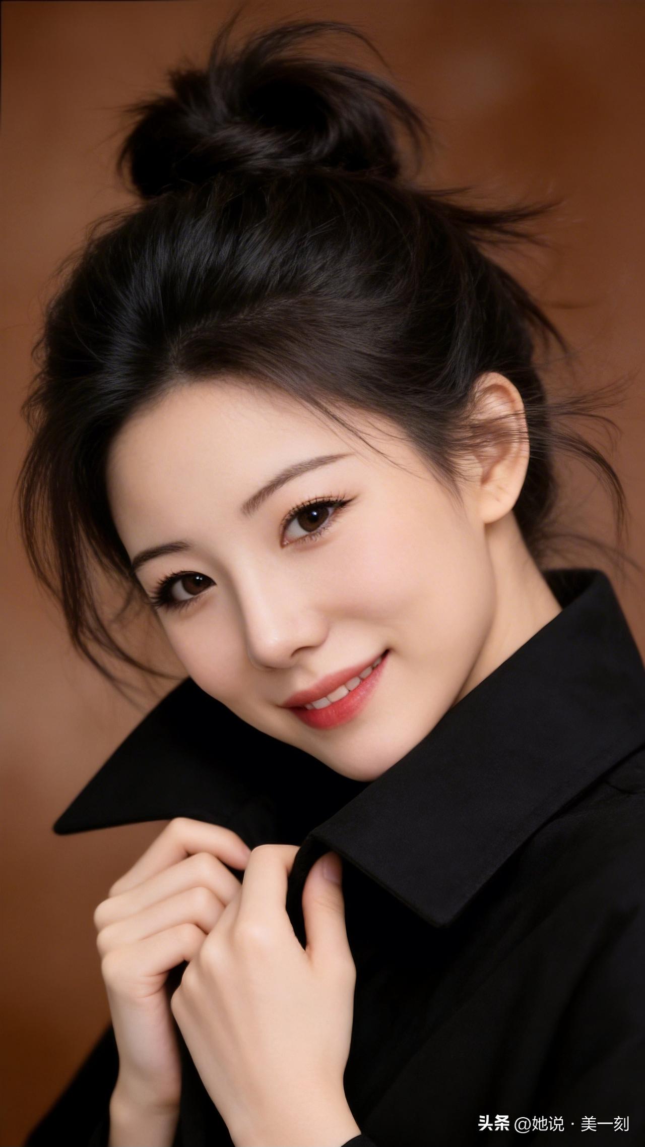 优雅黑衣少女，甜美微笑，元气满满！优雅自信穿搭分享