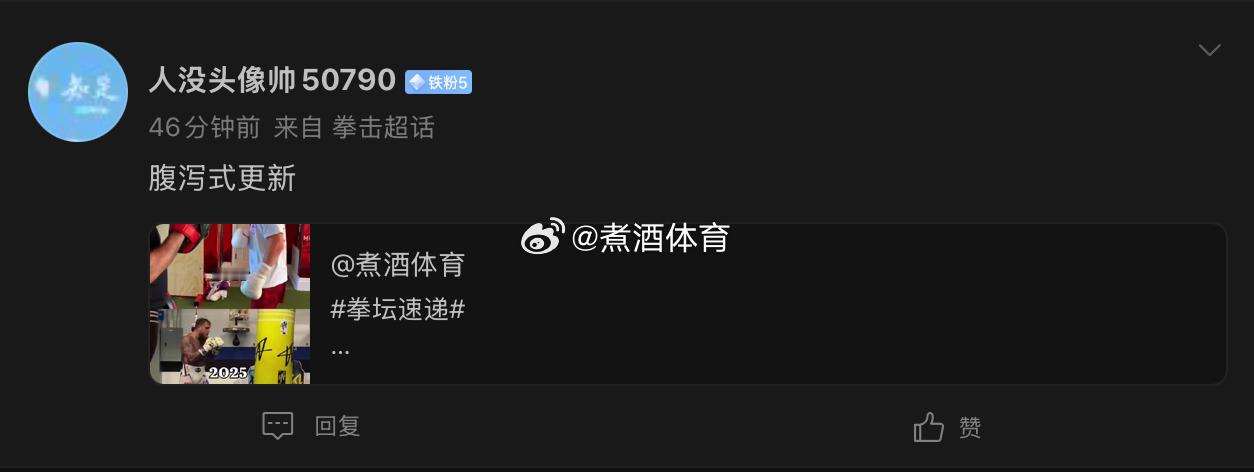 拳坛速递 人才啊，你这评论能让我笑一天。煮酒今日拳击