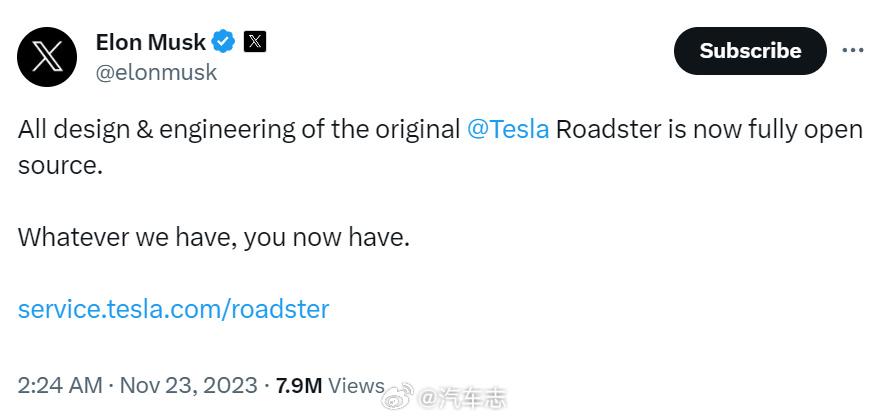 #马斯克宣布开源初代Roadster技术# 这就是马斯克的世界格局[吐舌]
其实