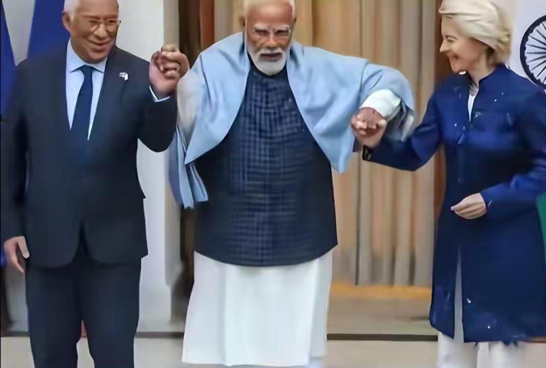 越是多元化，中国越是强大。欧盟和印度达成自贸协议这是好事。
印度和欧洲总的战略方