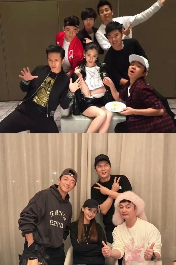Angelababy郑恺陈赫李晨合影一眼梦回综艺巅峰！Angelababy、郑恺