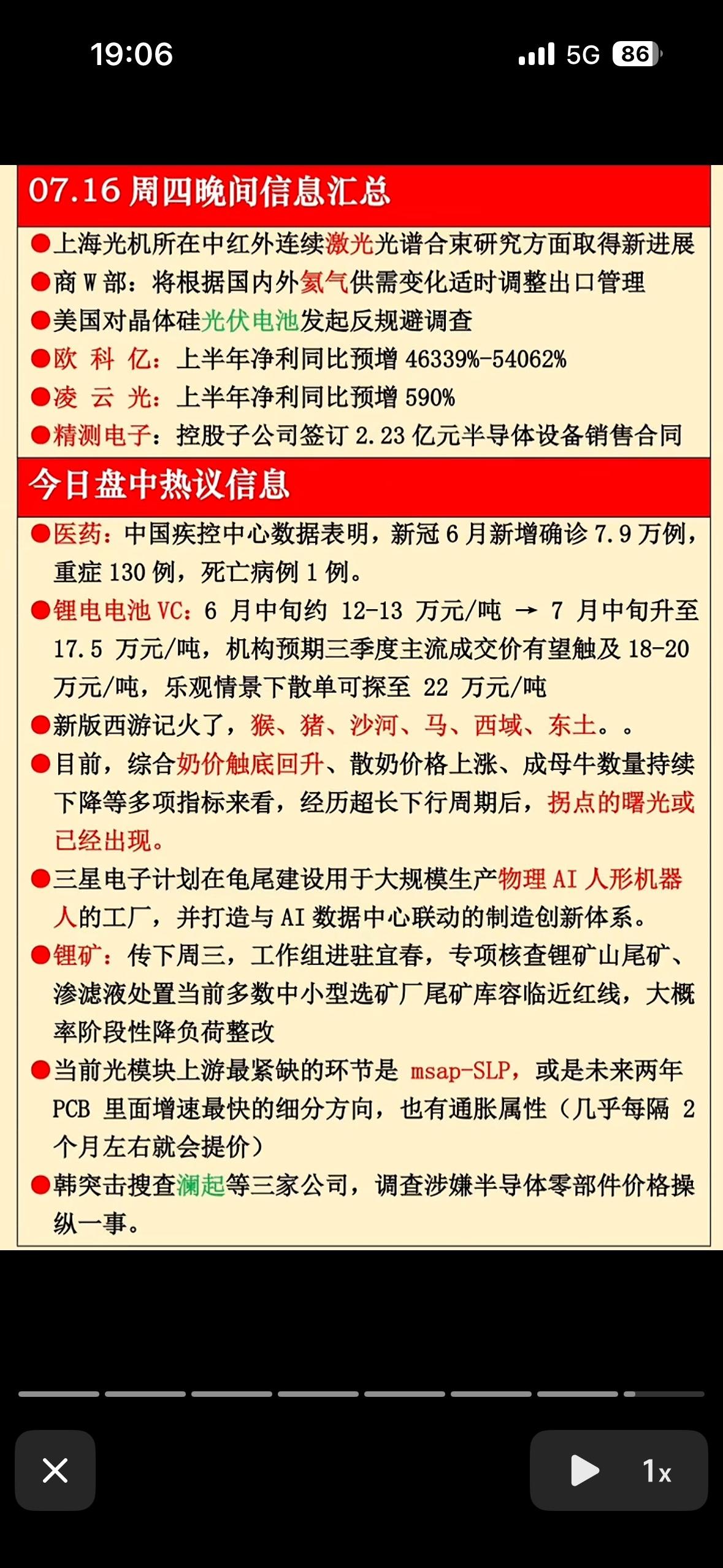 今日热点：上海光机进展、锂电价格上涨、AI人形机器人计划等

7月16日的科技新