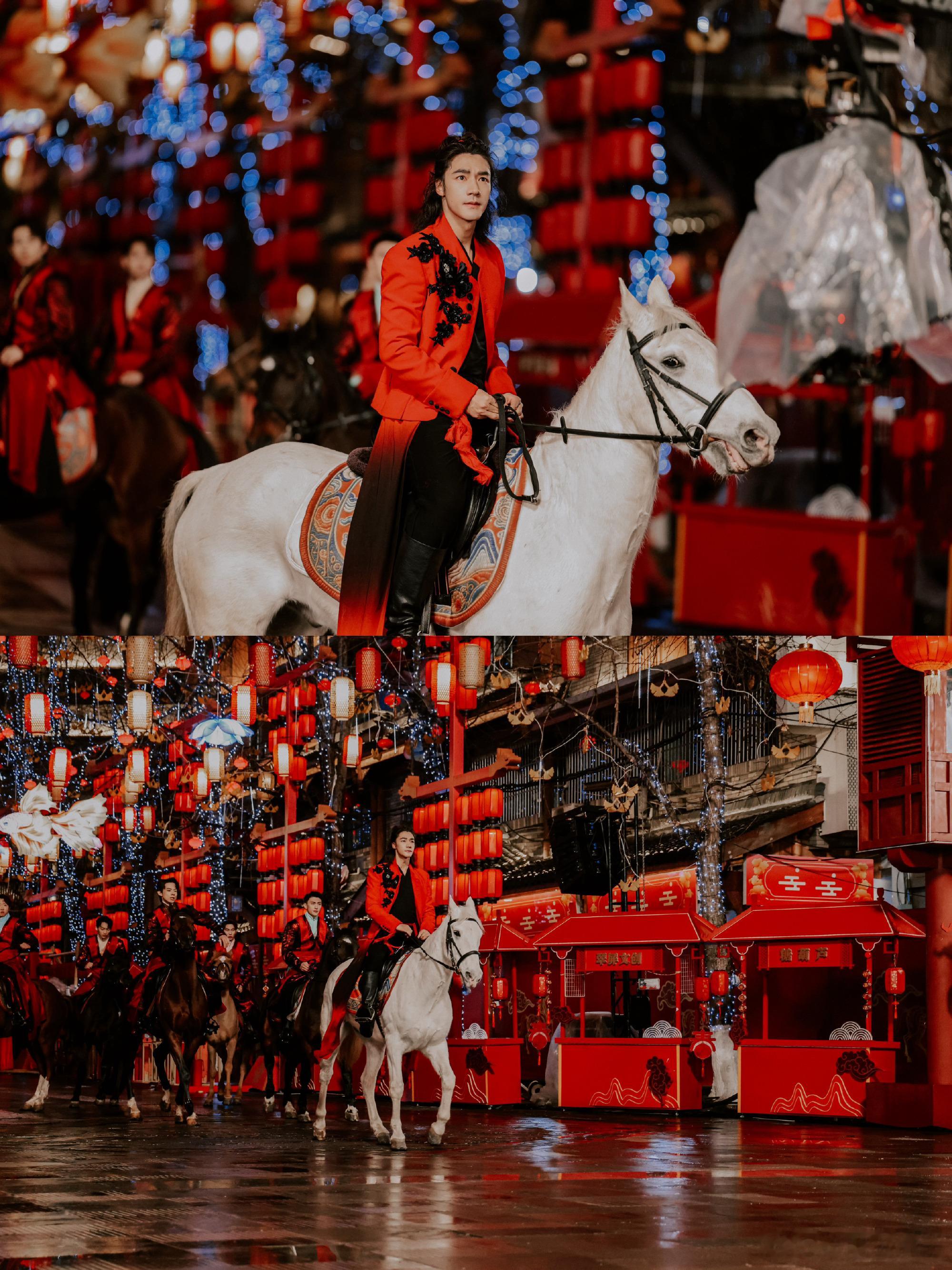 此沙骑马出场 央视怼脸镜头就是最强检验仪！此沙这张国泰民安脸完全扛住了，眉眼间全