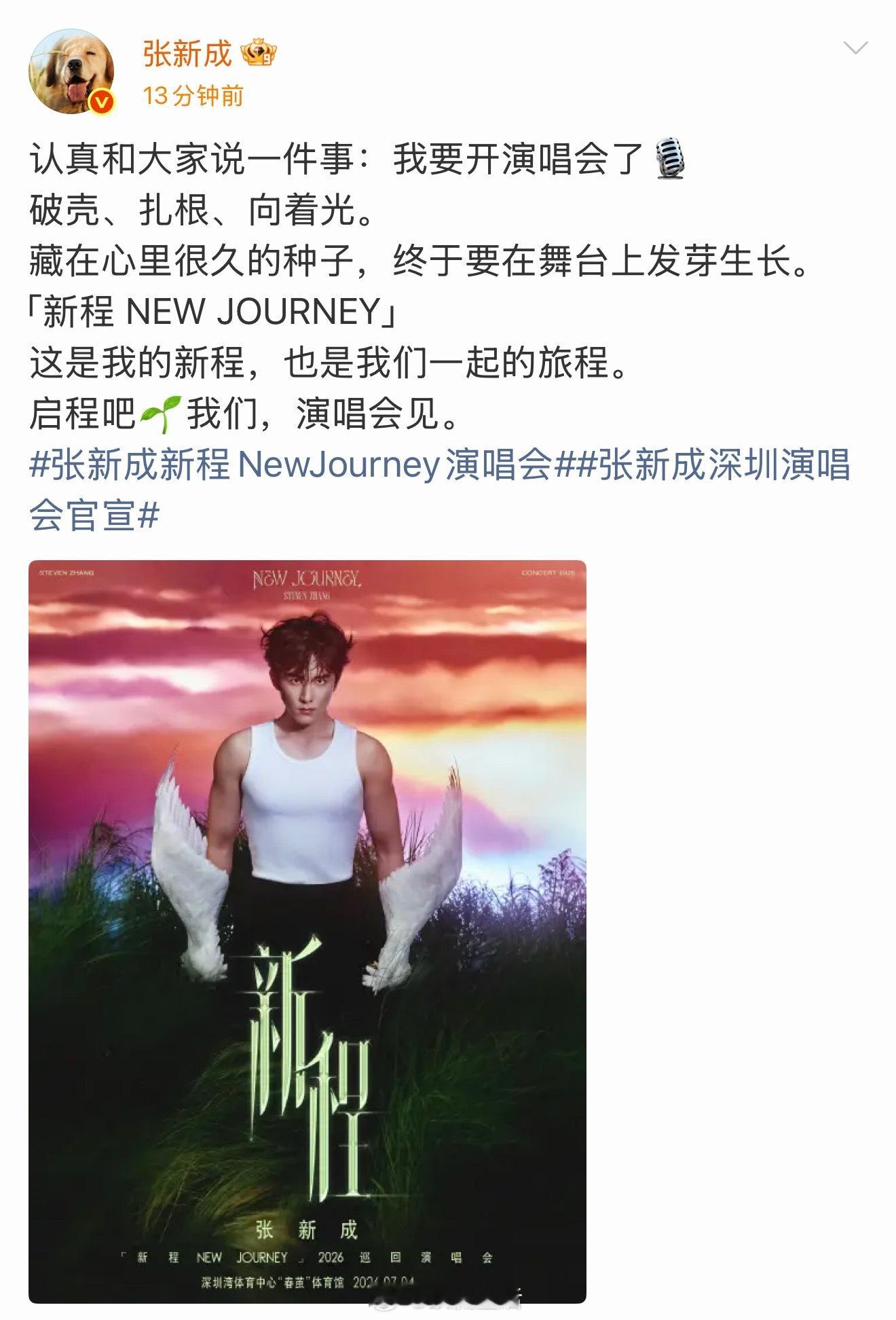 张新成要开演唱会了，他有什么歌吗？怎么现在的演员都有一个歌手梦啊。 