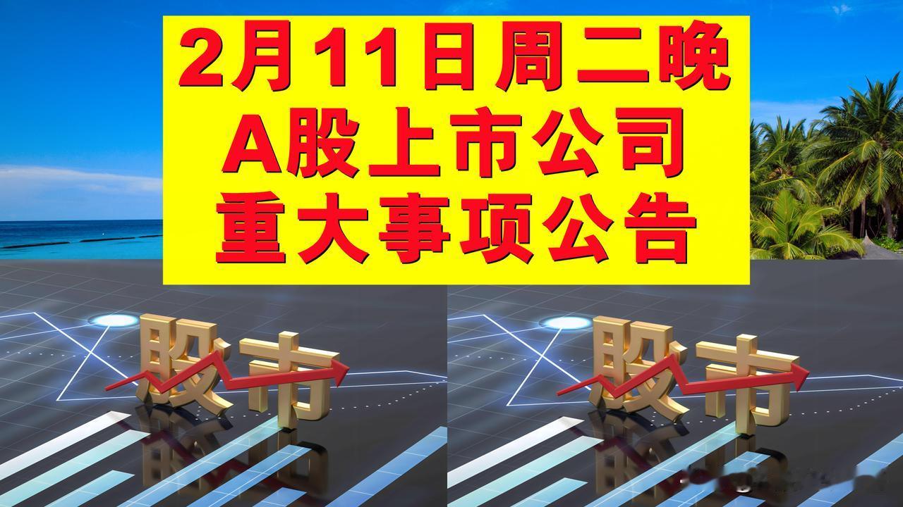 2月11日周二晚间A股上市公司公告。

一、年报公告：净利润、同比增长、第四季度