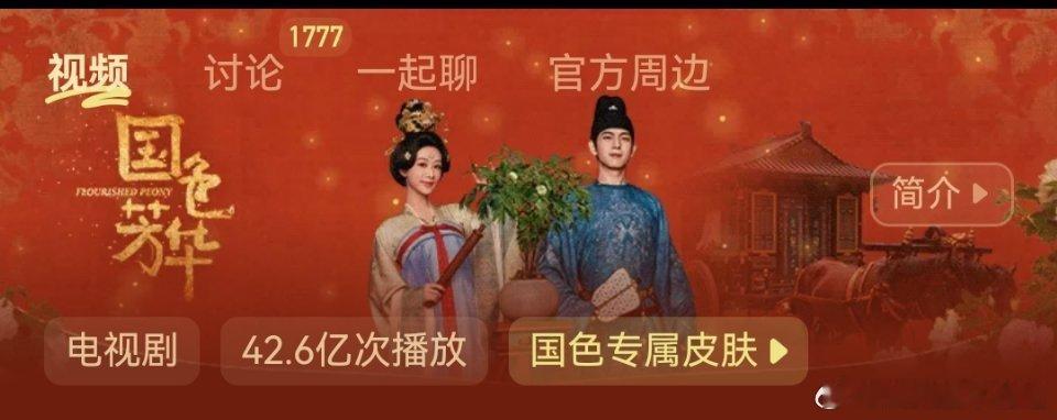锦绣芳华（24集）芒果前台播放量破26亿了，猫眼集均4013.8万国色芳华（32