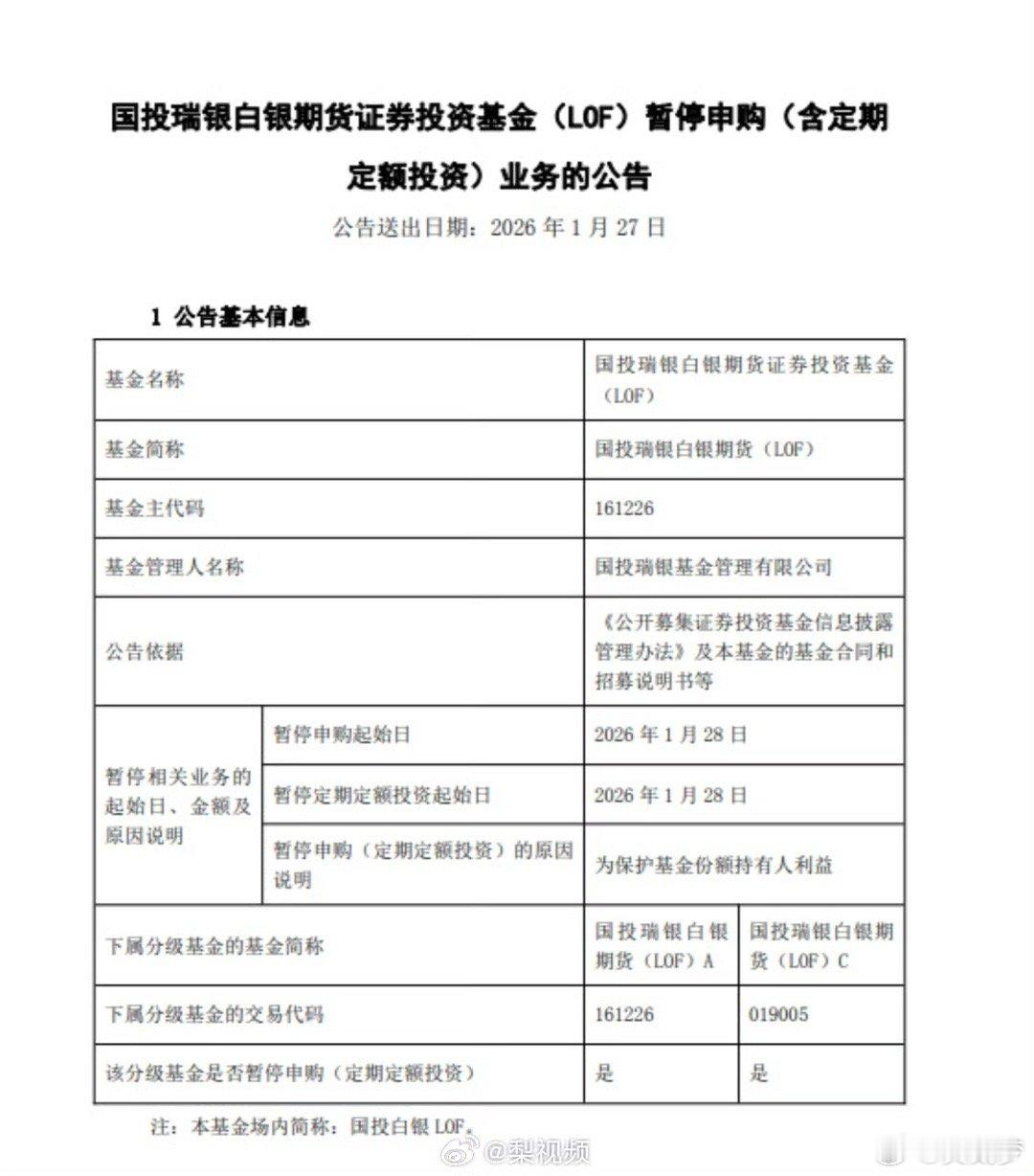 国投白银LOF将暂停申购如果你觉得黄金涨疯了 你可以看看白银，这才叫真正的涨疯了