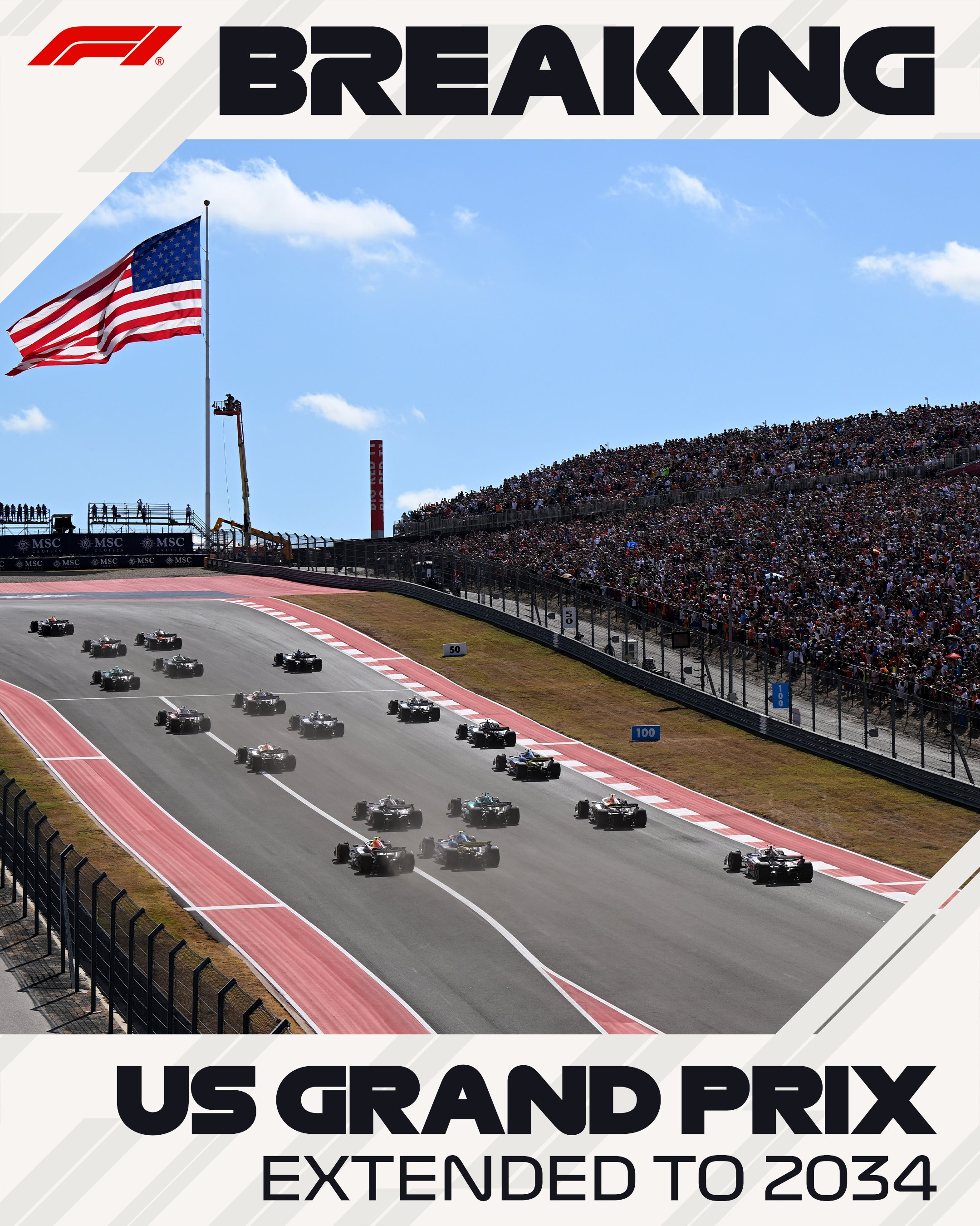 官宣：F1与美国大奖赛续约至2034年！F12025F1美国大奖赛 ​​​