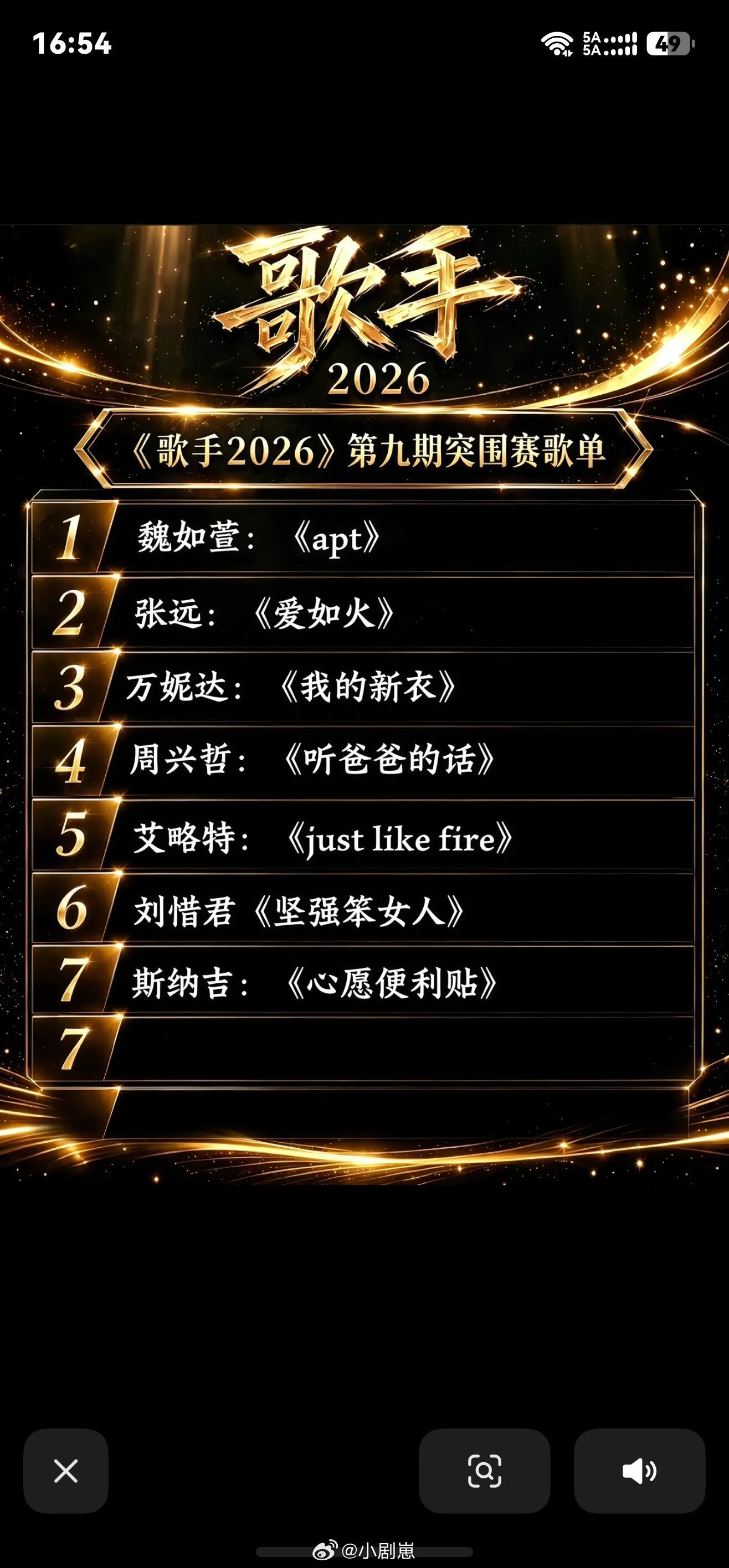 歌手歌手突围赛下周歌手突围赛，真的要唱这些歌吗？哈哈哈apt爱如火，可以可以。。