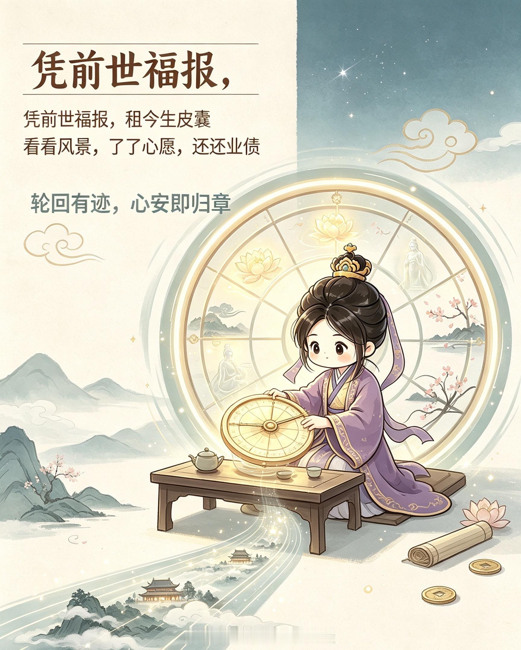 凭前世福报，租今生皮囊，看看风景，了了心愿，还还业债 ​​​